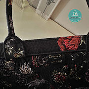Large Dior Book Tote Black Multicolor Jardin Botanique Embroidery 42 x 35 x 18.5 cm  - 5