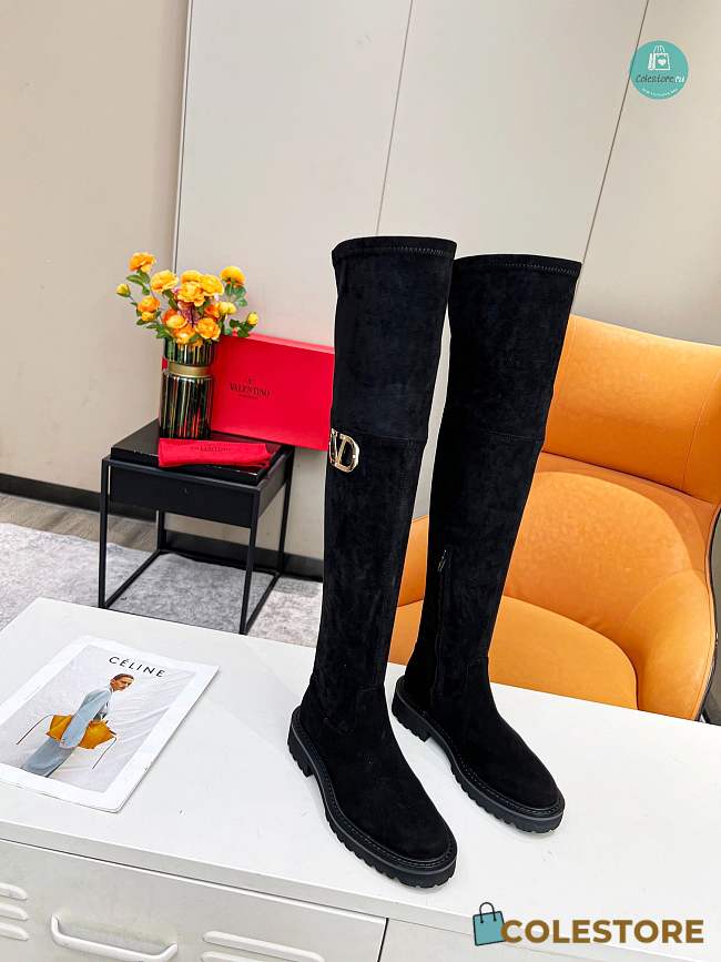Valentino Garavani Over-The-Knee Boots in Black - 1