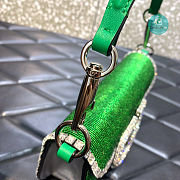 Valentino Garavani Locò Crystals Small Shoulder Bag In Green 20x11x5 cm - 5