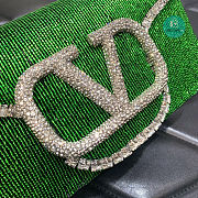 Valentino Garavani Locò Crystals Small Shoulder Bag In Green 20x11x5 cm - 4
