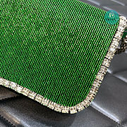 Valentino Garavani Locò Crystals Small Shoulder Bag In Green 20x11x5 cm - 3