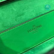 Valentino Garavani Locò Crystals Small Shoulder Bag In Green 20x11x5 cm - 2
