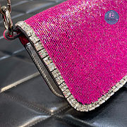 Valentino Garavani Locò Crystals Small Shoulder Bag In Pink 20x11x5 cm - 5