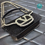 Valentino Garavani Locò Crystals Small Shoulder Bag In Black 20x11x5 cm - 6