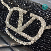 Valentino Garavani Locò Crystals Small Shoulder Bag In Black 20x11x5 cm - 5