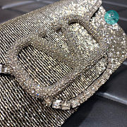 Valentino Garavani Locò Crystals Small Shoulder Bag In Grey 20x11x5 cm - 5