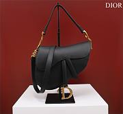 Dior Saddle With Strap Black Grained Calfskin 25.5x20x6.5cm - 1