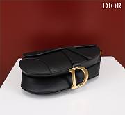 Dior Saddle With Strap Black Grained Calfskin 25.5x20x6.5cm - 6