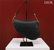 Dior Saddle With Strap Black Grained Calfskin 25.5x20x6.5cm - 5