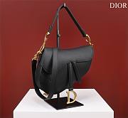 Dior Saddle With Strap Black Grained Calfskin 25.5x20x6.5cm - 4