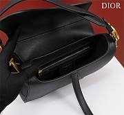 Dior Saddle With Strap Black Grained Calfskin 25.5x20x6.5cm - 3