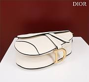 Dior Saddle With Strap White Grained Calfskin 25.5x20x6.5cm - 4