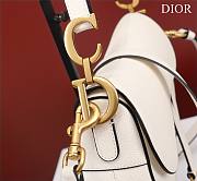 Dior Saddle With Strap White Grained Calfskin 25.5x20x6.5cm - 3