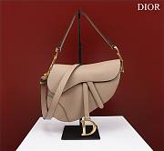 Dior Saddle With Strap Beige Grained Calfskin 25.5x20x6.5cm - 1