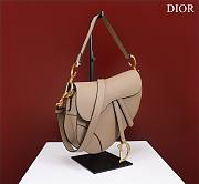 Dior Saddle With Strap Beige Grained Calfskin 25.5x20x6.5cm - 6