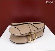 Dior Saddle With Strap Beige Grained Calfskin 25.5x20x6.5cm - 5