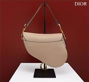 Dior Saddle With Strap Beige Grained Calfskin 25.5x20x6.5cm - 4