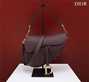 Dior Saddle With Strap Amaranth Grained Calfskin 25.5x20x6.5cm - 1