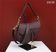 Dior Saddle With Strap Amaranth Grained Calfskin 25.5x20x6.5cm - 6