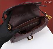 Dior Saddle With Strap Amaranth Grained Calfskin 25.5x20x6.5cm - 5
