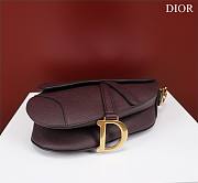 Dior Saddle With Strap Amaranth Grained Calfskin 25.5x20x6.5cm - 4