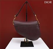 Dior Saddle With Strap Amaranth Grained Calfskin 25.5x20x6.5cm - 3