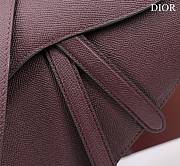 Dior Saddle With Strap Amaranth Grained Calfskin 25.5x20x6.5cm - 2