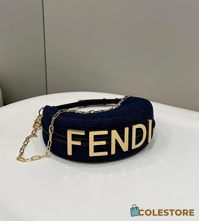 Feni Nano Fendigraphy Blue Denim Charm 29x24.5x10cm - 1