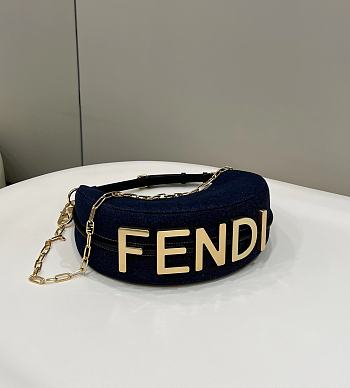 Feni Nano Fendigraphy Blue Denim Charm 29x24.5x10cm