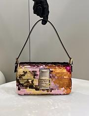 Fendi Baguette 1997 Copper-colored Leather and Sequin 28x6x13.5cm - 1