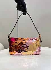 Fendi Baguette 1997 Copper-colored Leather and Sequin 28x6x13.5cm - 3