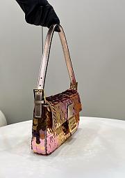 Fendi Baguette 1997 Copper-colored Leather and Sequin 28x6x13.5cm - 5