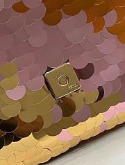Fendi Baguette 1997 Copper-colored Leather and Sequin 28x6x13.5cm - 6