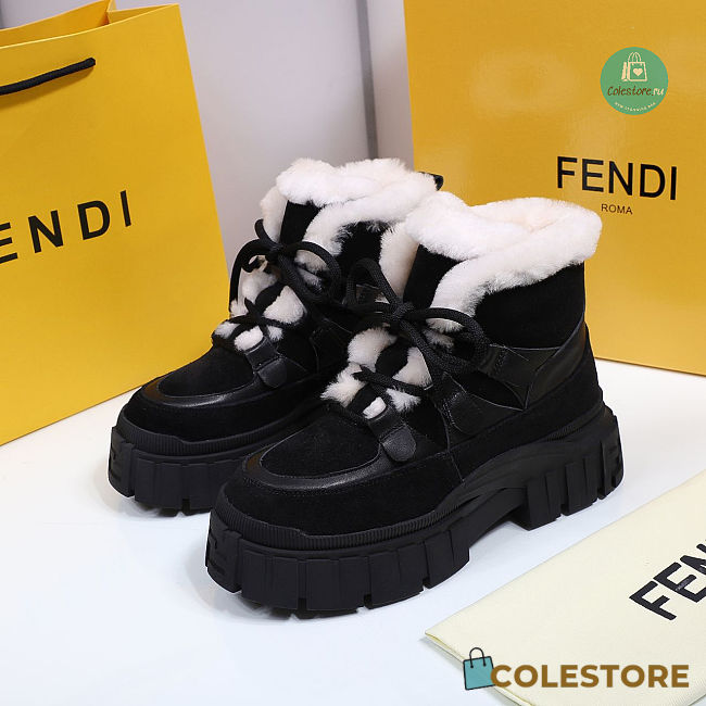 Fendi Boot Feather Neck Black - 1