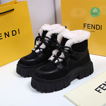 Fendi Boot Feather Neck Black