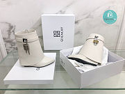 Givenchy Shark Lock Ankle Boots In Leather In White  - 1