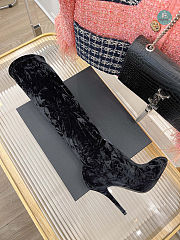 YSL Talia Velvet Knee-high In Black Boots - 4