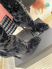YSL Talia Velvet Knee-high In Black Boots - 3