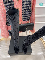YSL Talia Velvet Knee-high In Black Boots - 2