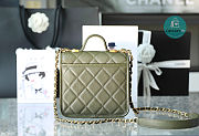 Chanel 22K Caviar Top Handle In Green 20.5x17x6cm - 3