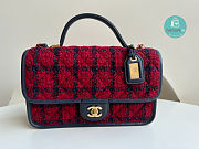 Chanel 22K Small Flap Bag With Top Handle Wool Tweed 25x21.5x7cm - 6