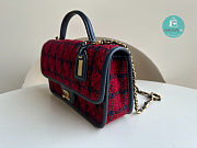 Chanel 22K Small Flap Bag With Top Handle Wool Tweed 25x21.5x7cm - 5