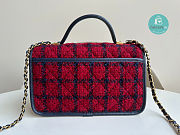 Chanel 22K Small Flap Bag With Top Handle Wool Tweed 25x21.5x7cm - 3