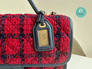 Chanel 22K Small Flap Bag With Top Handle Wool Tweed 25x21.5x7cm - 2