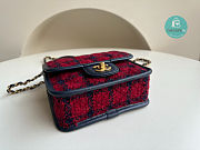 Chanel 22K Wool Tweed In Red 17x20.5x6cm - 5