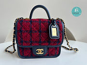 Chanel 22K Wool Tweed In Red 17x20.5x6cm - 4