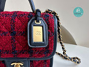 Chanel 22K Wool Tweed In Red 17x20.5x6cm - 3