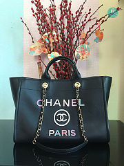Chanel Shopping Bag Gold-tone Metal Coral Black 30x50x22Cm - 6