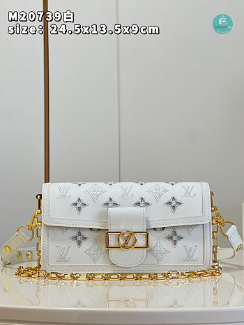 Louis Vuitton Dauphine East West Handbag White 24.5 x 13.5 x 9 cm