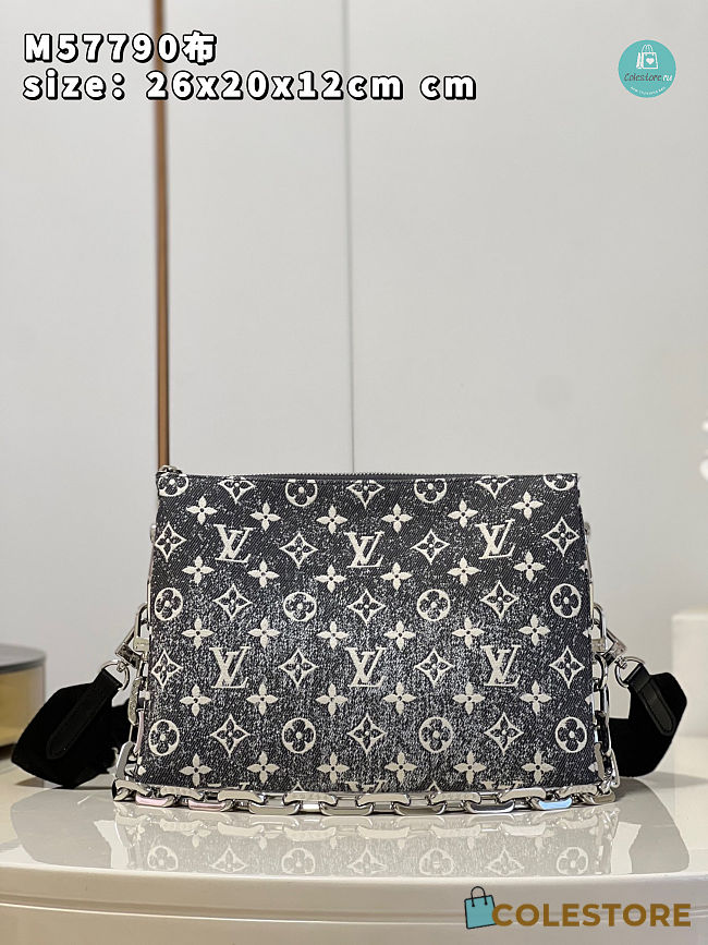 Louis Vuitton Coussin PM Bag Grey Monogram Denim 26 x 20 x 12 cm - 1